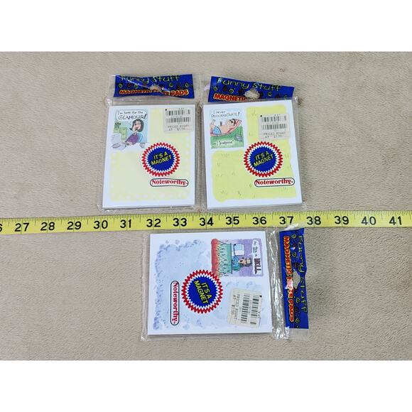 Magnetic Note Pads Noteworthy Year 1998 Michael Placek Made in USA x3 - Picture 11 of 11